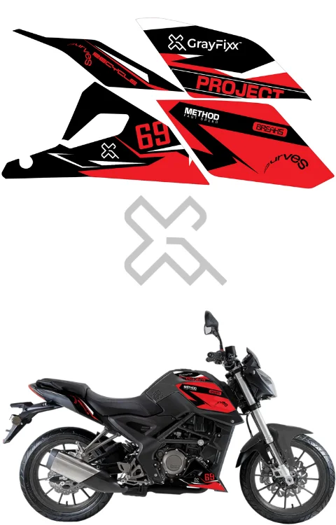 Project 69 Edition Sticker Compatible with Benelli 250 | Printed In Premium Vinyl With FPF(Fade Protection Film), Water Proof, Precut Sticker, Pack Of 1 Compatible with Both Side